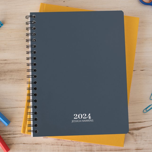 Agenda Papel de Carta Pessoal ・ Marinho Indígo Azul Seman (Criador carregado)