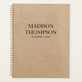 Agenda Papel Rustic Kraft Brown Simples Profissional