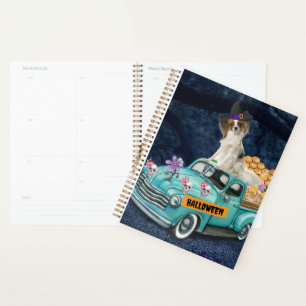 Agenda Papillon Dog Halloween Truck Noite Assustadora