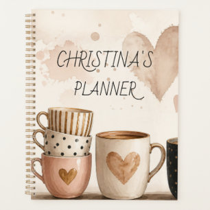Agenda Para o Amante do Café Nome Personalizado
