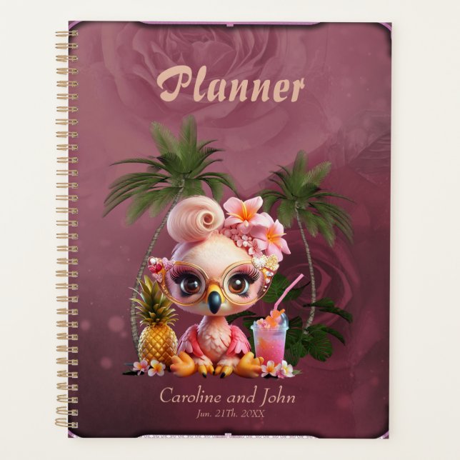 Agenda Paraíso rosa, um doce flamingo (Frente)