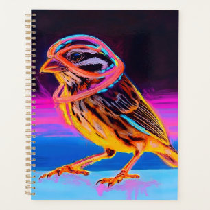 Agenda Pardal Neon com Acentos Brilhantes