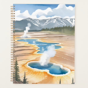 Agenda Parque Nacional de Yellowstone Aquarela de Paisa