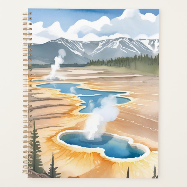 Agenda Parque Nacional de Yellowstone | Aquarela Paisagem (Frente)