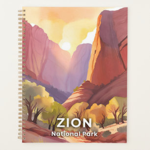 Agenda Parque Nacional de Zion Arte em Aquarela de Viag