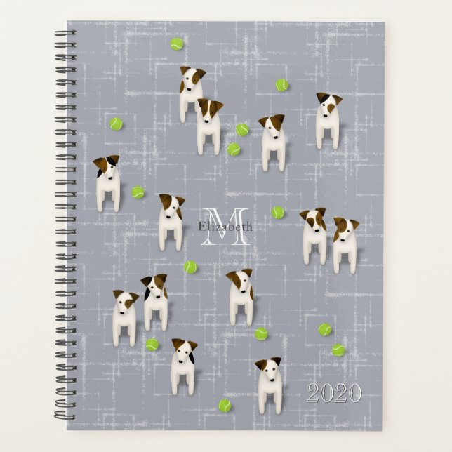 Agenda Parson Jack Russell Terriers slate monogramed (Frente)