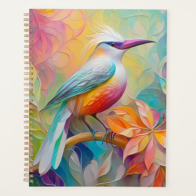 Agenda Pássaro da fantasia vermelho-rosa-bico (Frente)