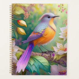 Agenda Pássaro Fantasia Laranja Torrado de lavanda