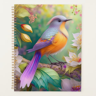 Agenda Pássaro Fantasia Laranja Torrado de lavanda
