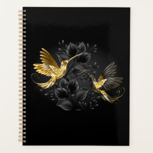 Agenda Pássaro Humino Negro e Dourado