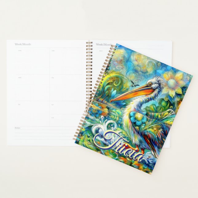 Agenda Pássaro Pelicano no País das Maravilhas Personaliz (Exibição)