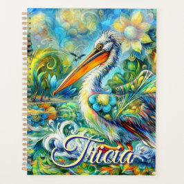 Agenda Pássaro Pelicano no País das Maravilhas Personaliz