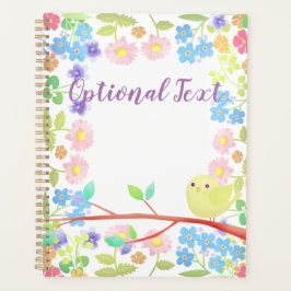 Agenda Pássaro Pequeno em uma Árvore Flor