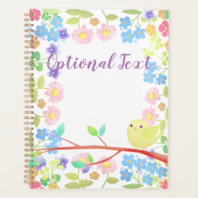 Agenda Pássaro Pequeno em uma Árvore Flor (Frente)