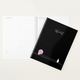 Agenda Pássaros bonitos e engraçados em preto-fio