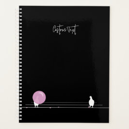 Agenda Pássaros bonitos e engraçados em preto-fio