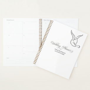 Agenda Pássaros do Amor Casamento Caligrafia Elegante