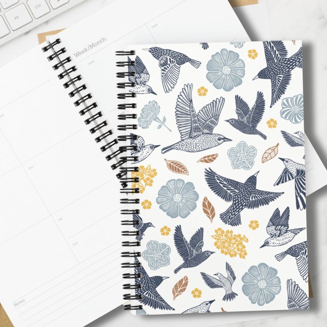 Agenda Pássaros e Flores Desenhados à Mão Semanalmente (Criador carregado)