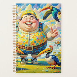 Agenda Pássaros voando ao redor de um homem feliz