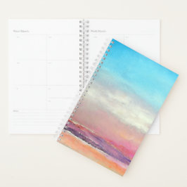 Agenda Pastas Sunset de Aquarelas de Praia