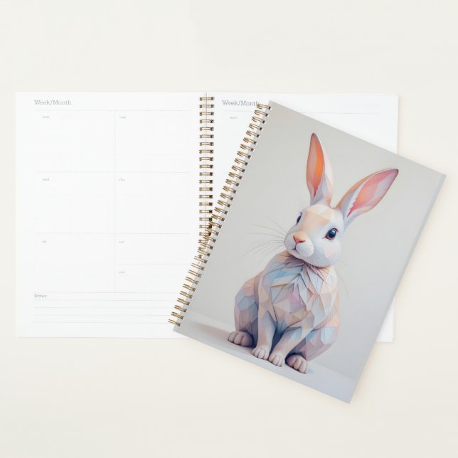 Agenda Pastel Baixo Poly Bunny (Exibição)