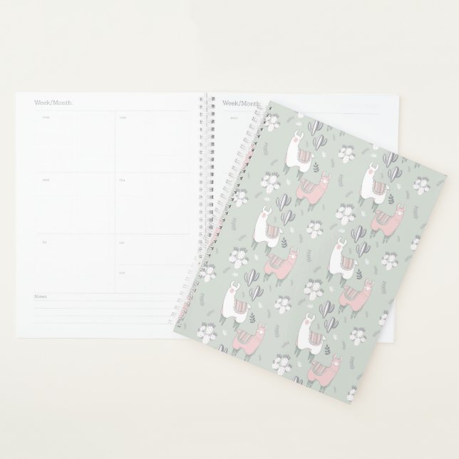 Agenda Pastel Llama Pattern (Exibição)
