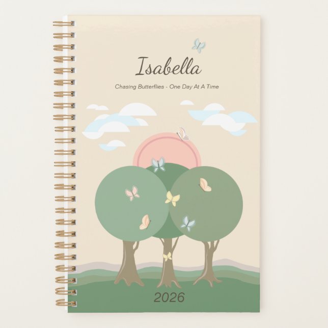 Agenda Pastel Personalized Butterfly Affirmation  (Frente)