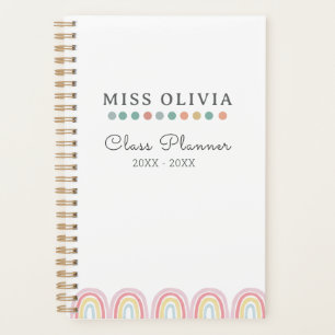 Agenda Pastel Rainbow Teacher Planner   Presente personal
