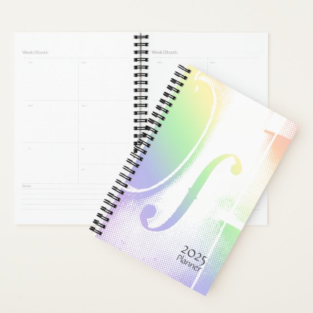 Agenda Pastel Rainbow Violin (Exibição)
