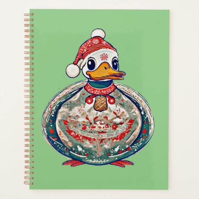Agenda Pato do Folclore de Natal Vestindo um Chapéu de Pa (Frente)