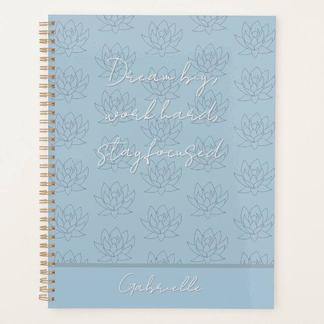 Agenda Pato Elegante Ovo Floral Azul Sonho Grande (Frente)