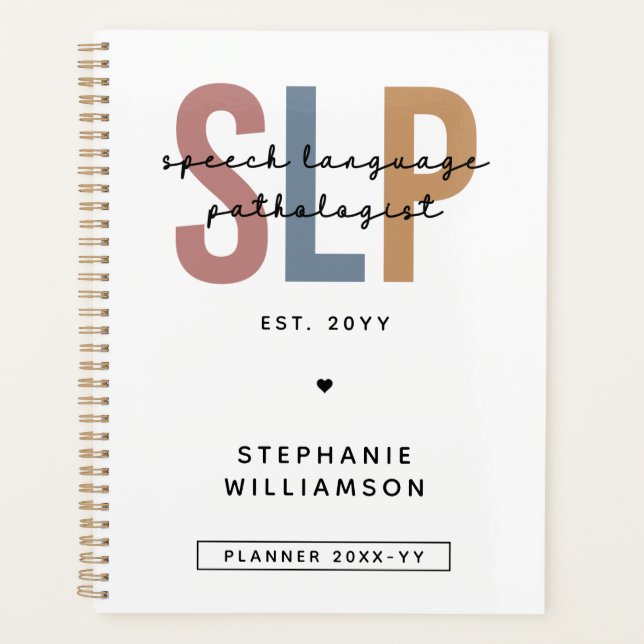 Agenda Patologista de Idioma de Voz do SLP Personalizado (Frente)