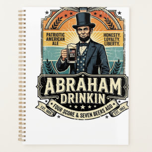 Agenda Patriótico Abraham Bebendo Retro Desgastado