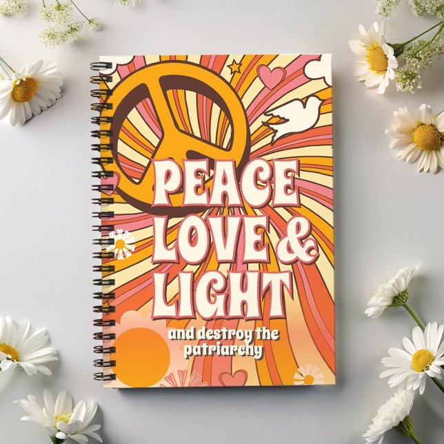 Agenda Paz Amor Luz e Destruir o Patriarcado (Go girls! Peace Love Light and Destroy the Patriarchy Planner.)