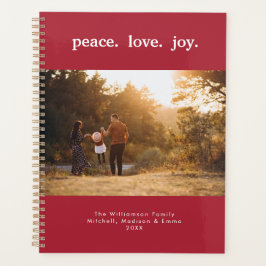 Agenda Peace Love Joy Holiday Christmas Family Photo