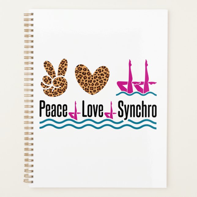 Agenda Peace Love Synchro Synchronized Nadando Artístico (Frente)