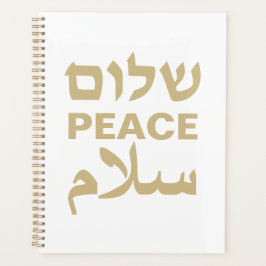 Agenda Peace Shalom Salaam White gold tipografia moderna