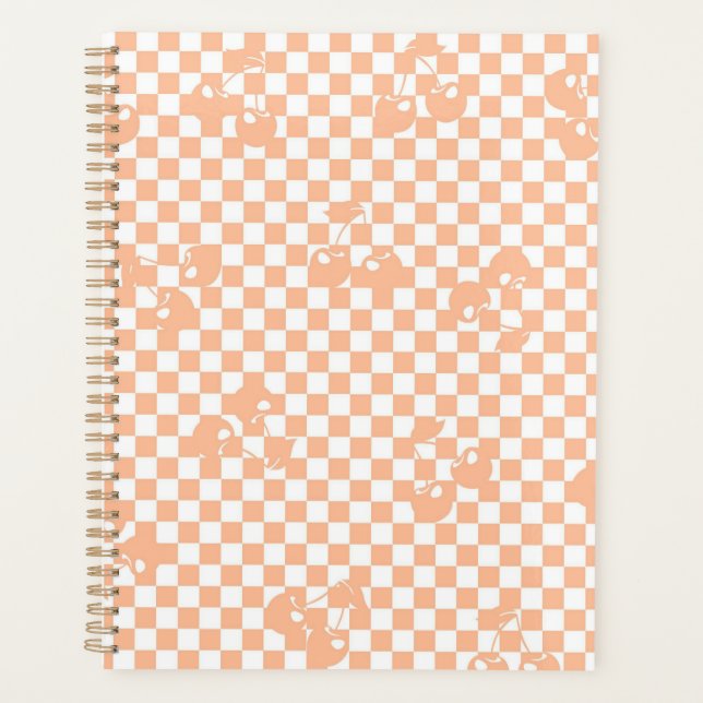 Agenda Peach Fuzz Cherry Gingham Patterno (Frente)