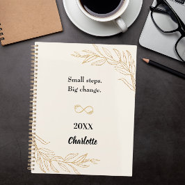 Agenda Peach gold foliage motivational quote 2026