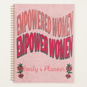 Agenda Peach red text Empoderosas mulheres Citação de pod