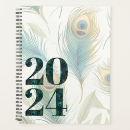 Agenda Peacock Feather Hardcover Spiral Planner