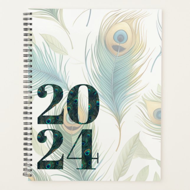 Agenda Peacock Feather Hardcover Spiral Planner (Frente)