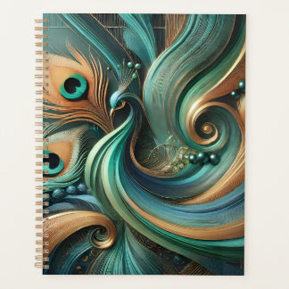 Agenda Peacock Feathers in Abstract Flow Planner