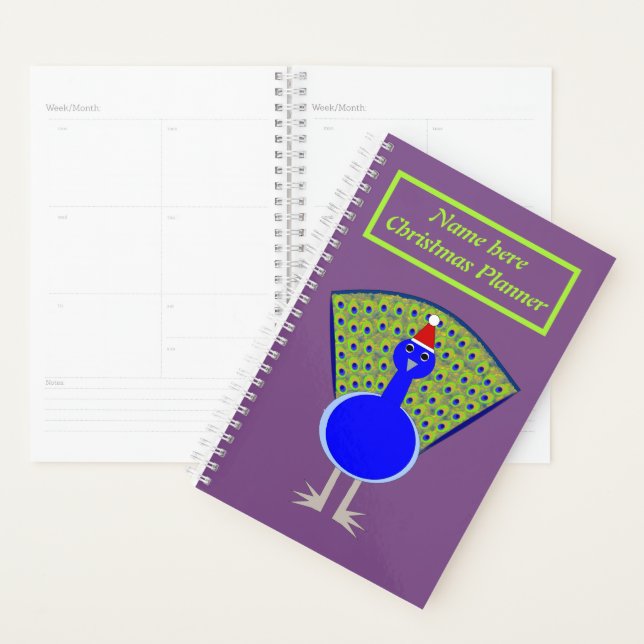 Agenda Peacock Feliz de Natal Personalizado (Exibição)