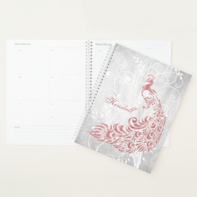 Agenda Peacock Rosa Personalizado (Exibição)