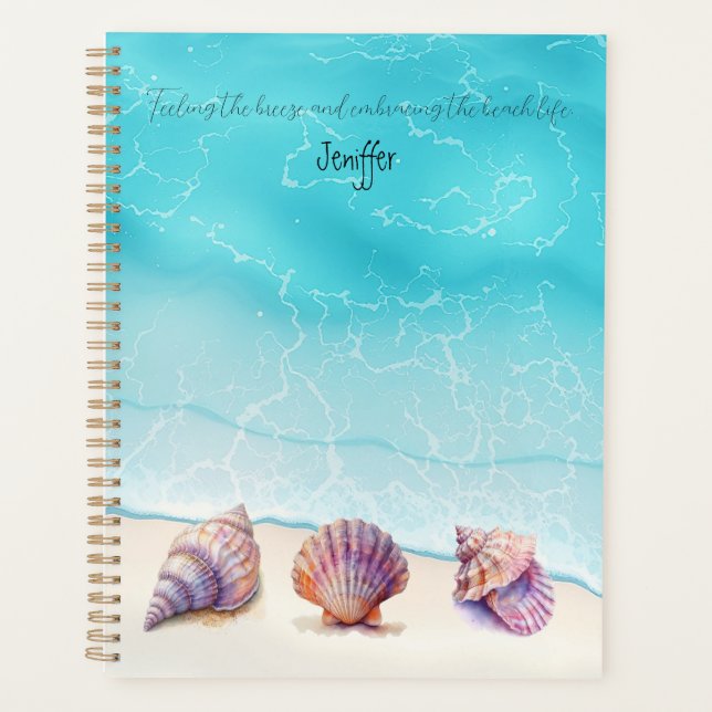 Agenda Pearls De Praia Tropical Elegante Náutica (Frente)
