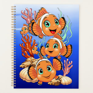 Agenda Peixe palhaço Desenho animado Fofo Família Subaquá