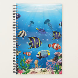 Agenda Peixes Tropicais nadando no Leito Marinho