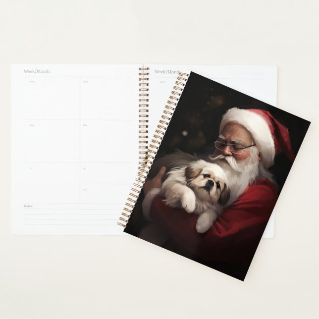 Agenda Pekingese com Papai Noel Natal Festivo (Exibição)