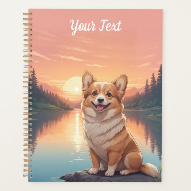 Agenda Pembroke Welsh Corgi pelo lago (Frente)
